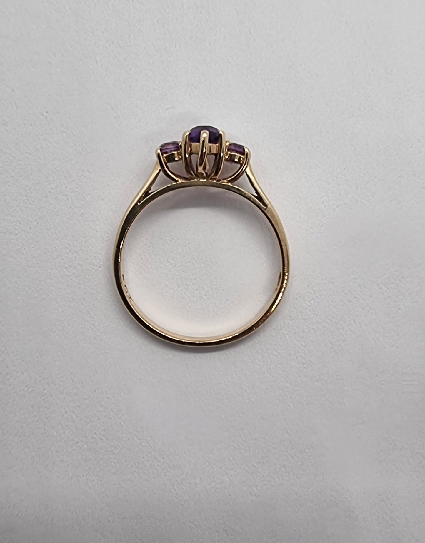 Amethyst 3 stone ring