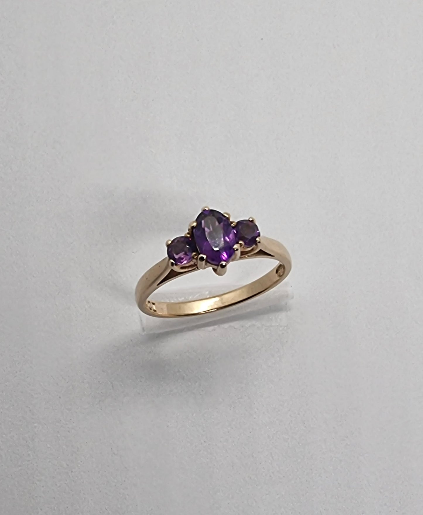 Amethyst 3 stone ring